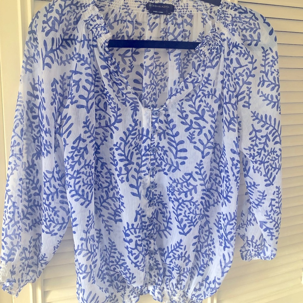 Blue/white BCBG Blouse